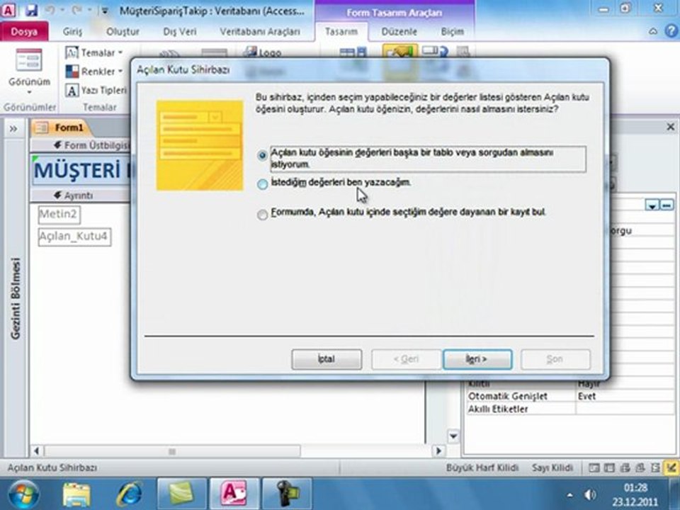 Access ile Müşteri ve Sipariş Takip Programı Uygulaması-8