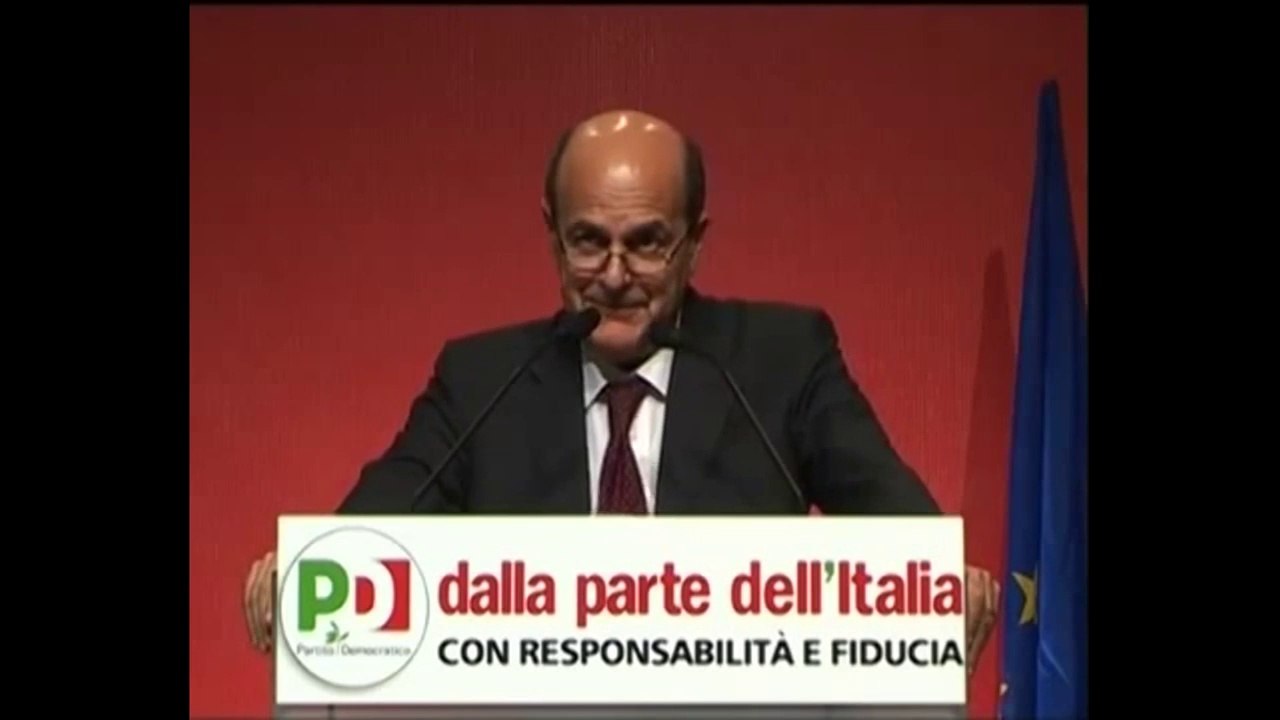 Roma - Bersani chiude l'assemblea citando Woody Guthrie (14.07.12)