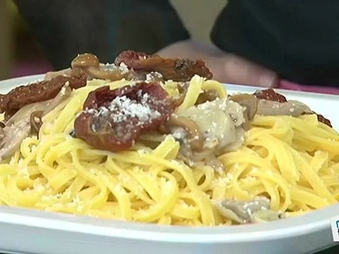 Cuisine : Les pâtes aux tomates séchées et aux champignons