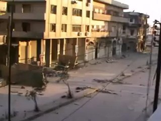 فري برس حمص  طريق حماة والكراج القديم بين حي الخالدية والقصور منطقة مهجورة بشكل كاامل   20 7 2012 Homs