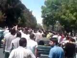 فري برس  دمشق مظاهرة حاشدة دمشق شارع خالدبن الوليدانتهت بمجزرة 20 7 2012 Damascus