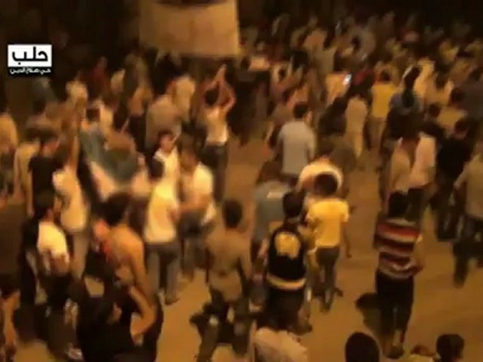 Syria فري برس حلب   صلاح الدين   مظاهرة حماسية ابتهاجاً بمقتل المجرمين  18 7 2012 ج2 Aleppo