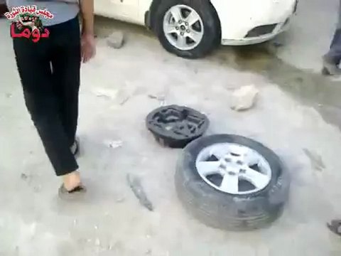 Syria فري برس ريف دمشق دوما بعض آثار القصف الذي استهدف حي الملعب 18 7 2012 Damascus