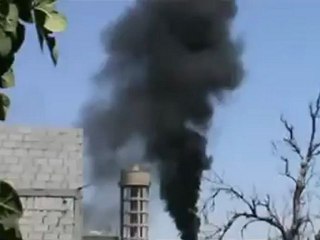 Syria فري برس  دمشق حريق من اثر القصف على القابون 19 7 2012 Damascus