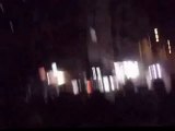 Syria فري برس  حلب وصـــول المظاهرة الى دوار الحــلونية   طريق الباب 18 7 2012 Aleppo