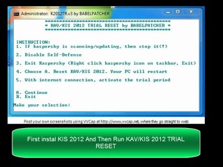 Kaspersky 2012 KIS/KAV Windows 7 Trial Reset v.3.0