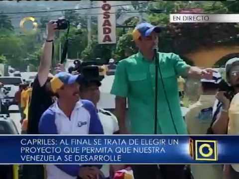 Capriles: El pueblo tiene que elegir el 7-O un camino donde no haya violencia