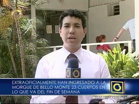 Extraoficialmente al menos 23 cadáveres habrían ingresado a la Morgue de Bello Monte