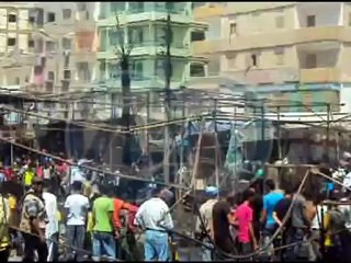 حريق بسوق القنطرة غرب وكالة أتش بالإسماعيلية