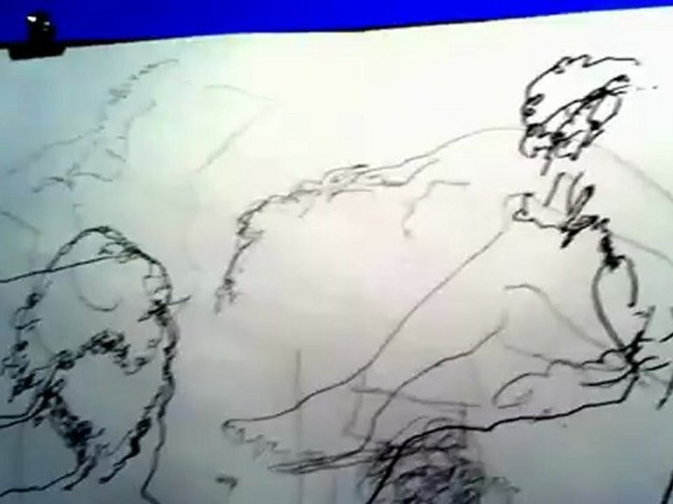 רישום מודל עירום על הגג של שחר סיון