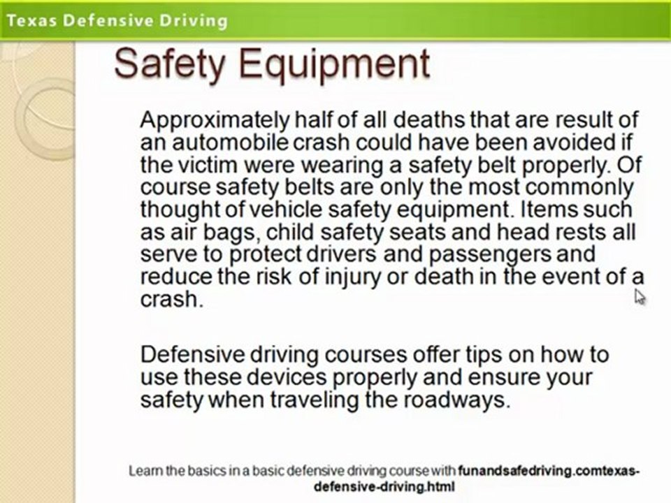 Basic Defensive Driving Course