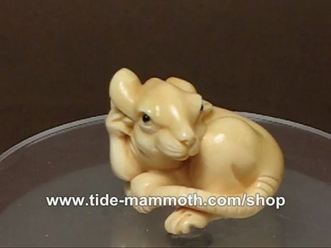 mammoth ivory netsuke Twelve Zodiac Animal Rat N3153
