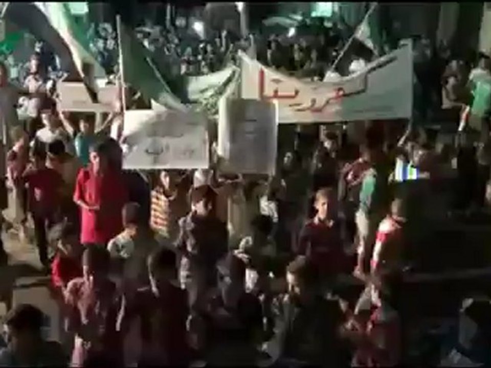 Syria فري برس حماة  المحتلة كفرزيتا ثالث أيام رمضان مظاهرة نصرةً للمدن السورية 22 7 2012 Hama