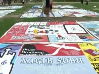 AIDS quilts on display