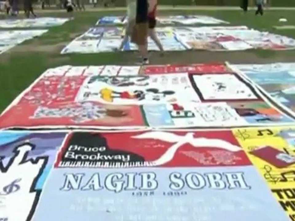 AIDS quilts on display