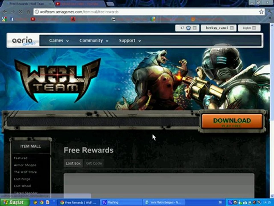 Aeria games bedava eşya alma