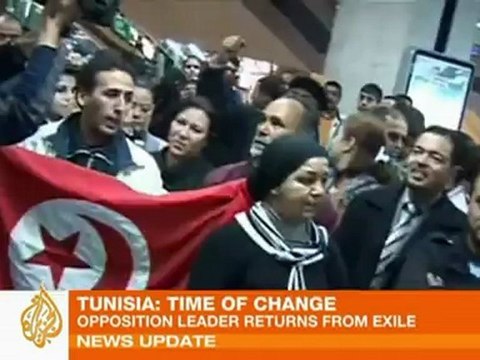 Exiled opposition leader returns to Tunisa