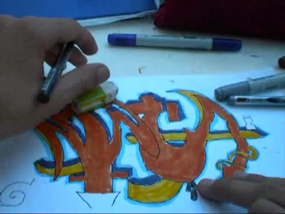 graffiti papier en speed drawing