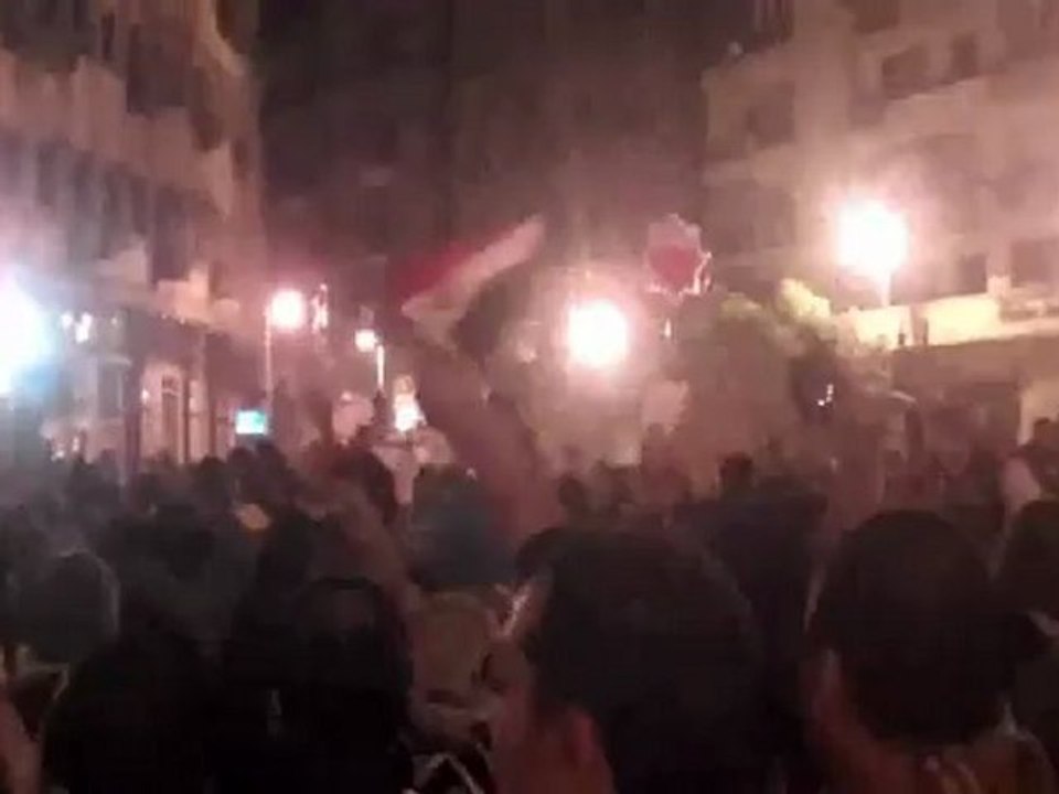 Protesters in Cairo's Tahrir Square react to Mubarak's speech