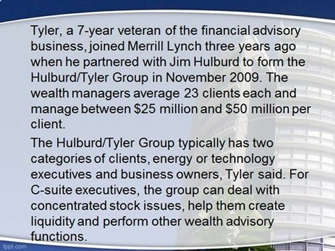 Tyler Group Duo teamed up to form financial planning group at Merrill Lynch - Houston Business Journal
