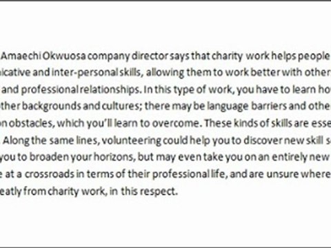 Amaechi Okwuosa - Volunteering for a charity