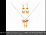Fashionjewelryforeveryone.com - Crystal Teardrop Pearl Bridal Necklace Set