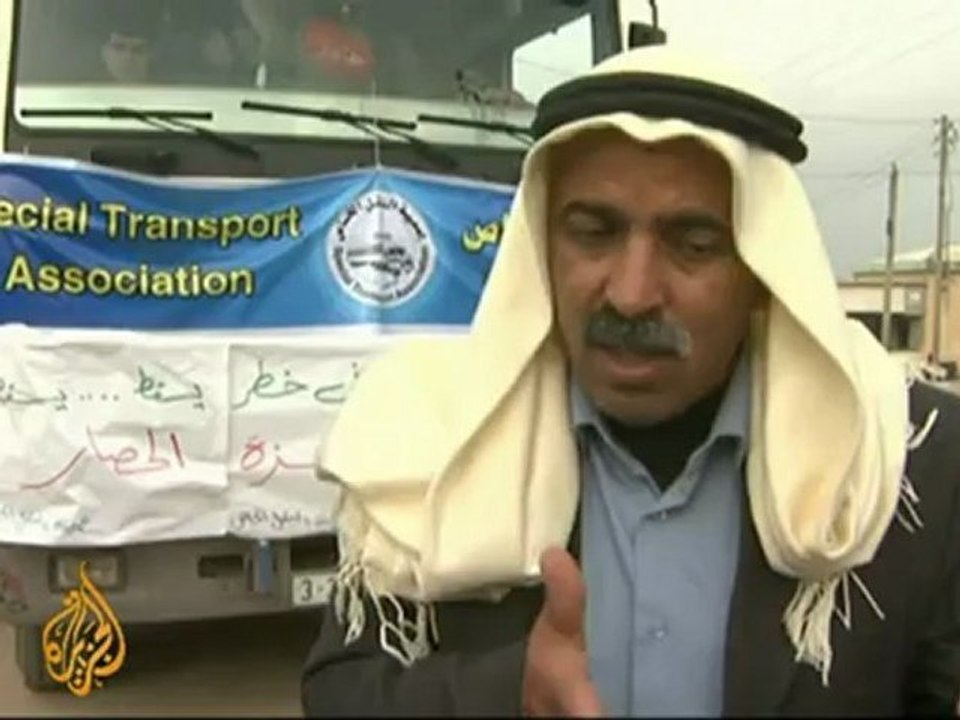 Gaza truck drivers on strike