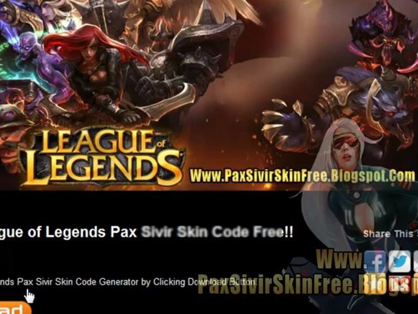How to Get League of Legends Pax Sivir Skin Code Free - video ...