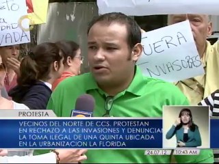 Vecinos del norte de Caracas protestan en rechazo a las invasiones