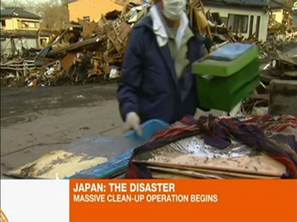 Massive clean-up operations begin in Japan