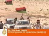 Libyan opposition offers ceasefire