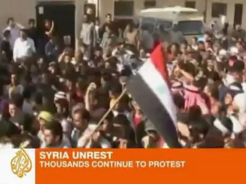 Gunfire reported at Syrian protest