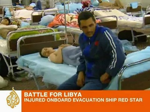 Battle for Libya: Injured onboard evacuation ship Red Star