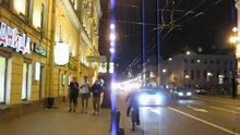 По тротуару Невского несутся лошадь и собака
