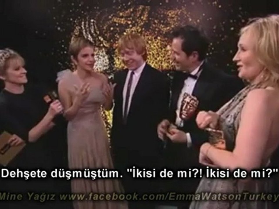 Emma,Rupert, David Heyman ve Jo Rowling ile Bafta Kulisinde Röportaj - Altyazılı