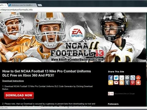 Download NCAA Football 13 Nike Pro Combat Uniforms DLC - Xbox 360 / PS3