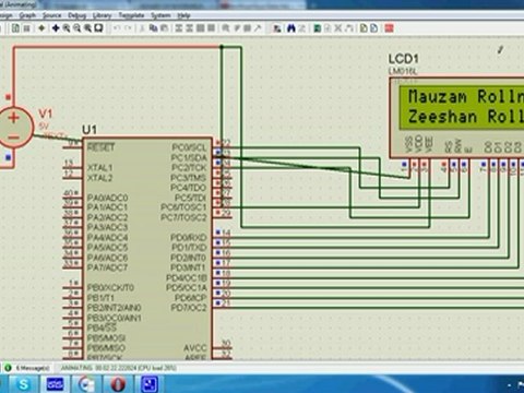 UCET (IUB)09ES name & roll no's on 16x2 LCD display