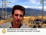 Villagers in Colombia kick out military