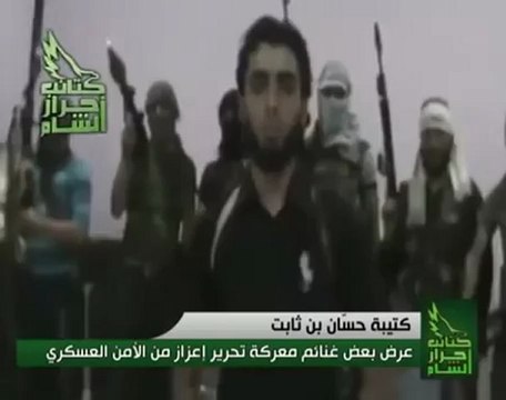 Syria فري برس حلب كتائب أحرار الشام غنائم معركة تحرير اعزاز 24 7 2012 Aleppo