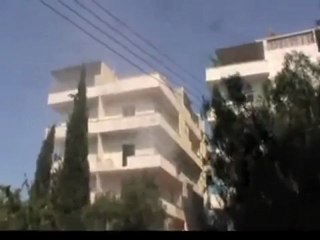 Syria فري برس  ادلب أريحا إصابة احد المباني بقذيفة هاون 24 7 2012 Idlib