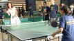 Kate shows off skills during game of table tennis