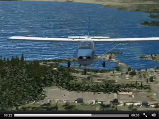 Watch a Cessna talking flight over a countryside