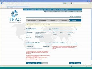 TRAC Registration and Profile Creation