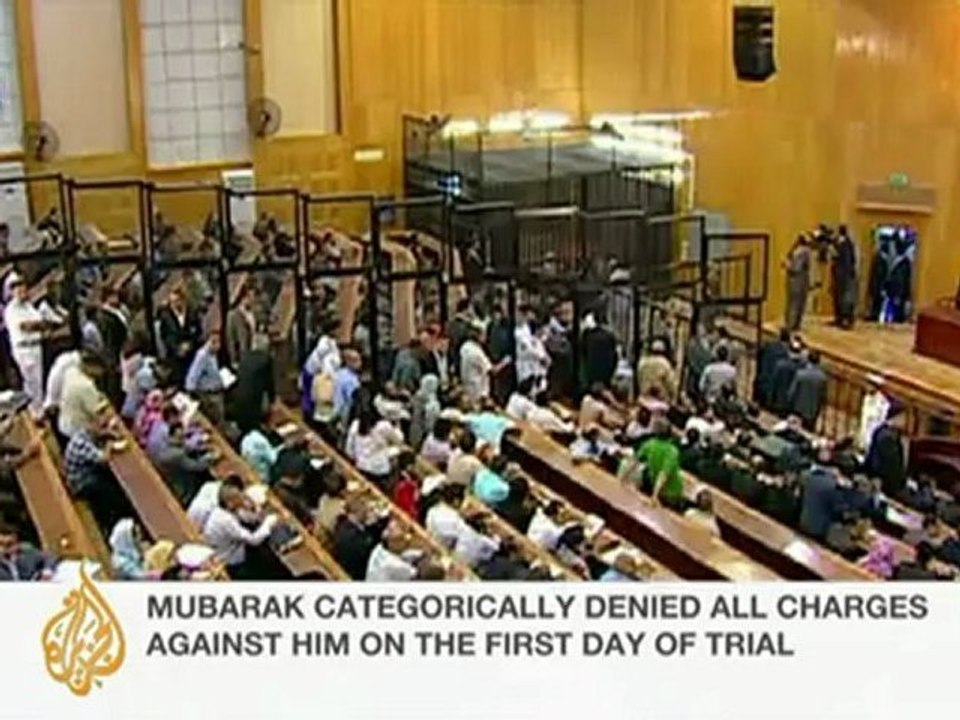 Sherine Tadros reports on Mubarak's first day on trial