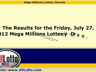 Mega Millions Lottery Drawing Results for July 27, 2012