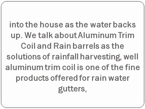 Rainwater harvesting
