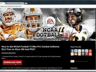 Nike Pro Combat Uniforms DLC Free Unlock On NCAA Football 13