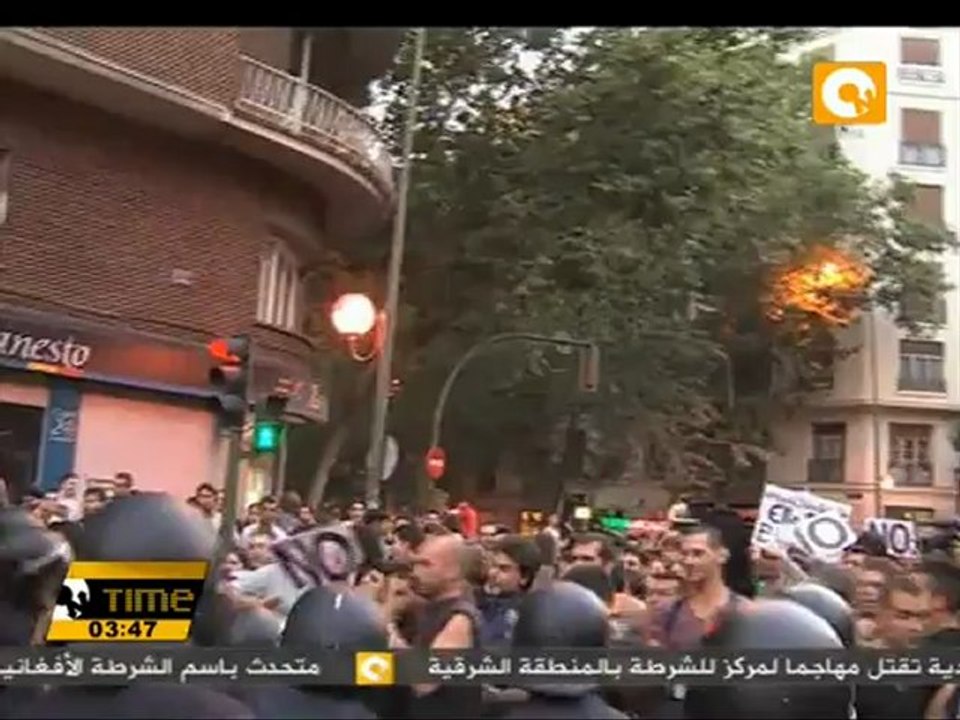 إشتباكات في مدريد بين الشرطة ومحتجين على سياسات التقشف