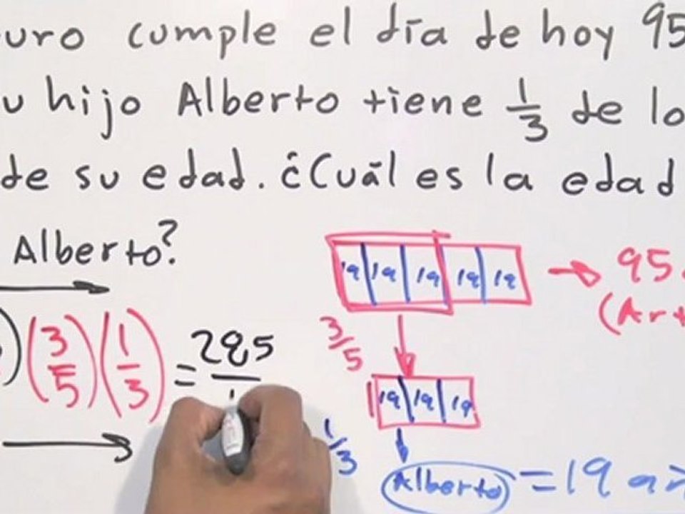 Conocer la edad de 1_3 de 3_5 de otra persona