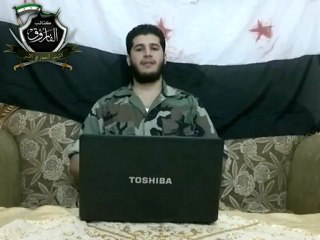 Syria فري برس  حمص بيان قائد كتائب الفاروق الملازم أول عبد الرزاق طلاس   28 7 2012 Homs